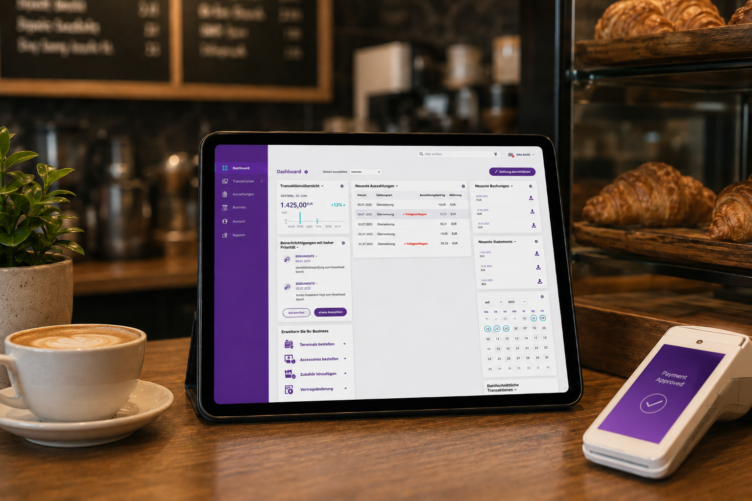Tableau de bord Payko sur tablette pour piloter l'activité en temps réel