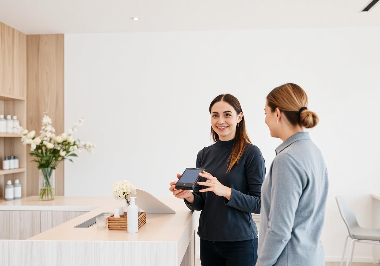 Encaissement dans un salon de beauté