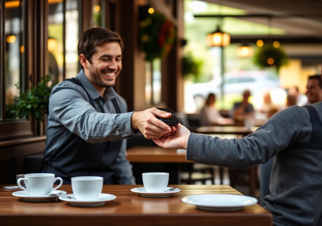 Paiement à table dans un restaurant
