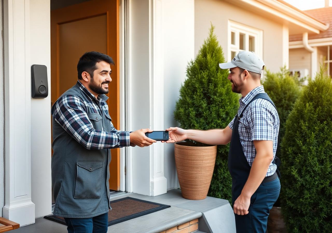 Prestataire de service encaissant un client